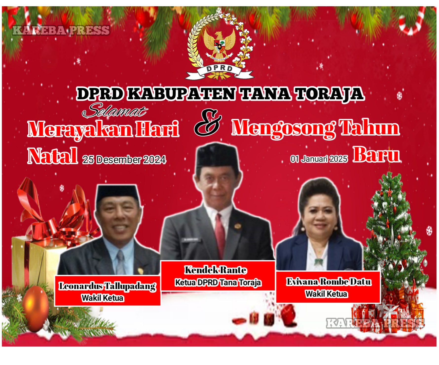Foto Iklan Ucapan Ketua DPRD Tana Toraja dan Wakil DPRD Tana Toraja